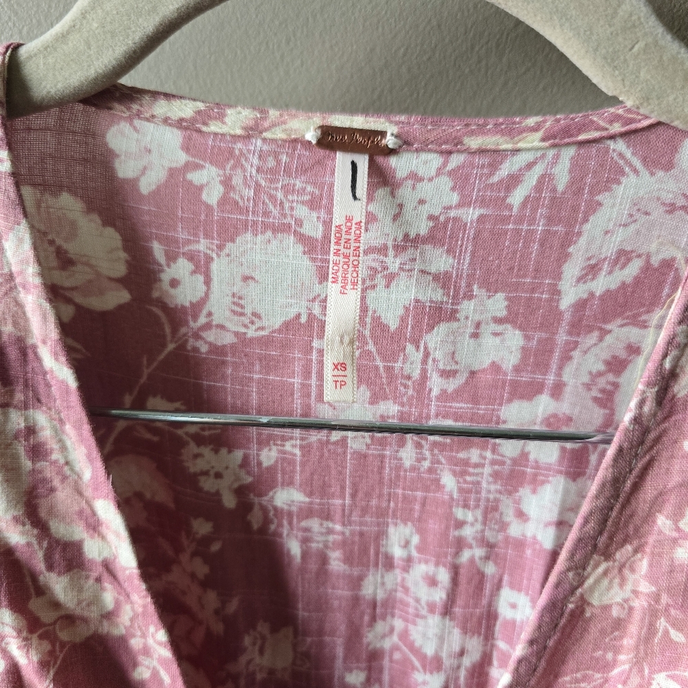 Free People Papiette Floral Midi Dress Rose Combo Nwot - Picture 9 of 9